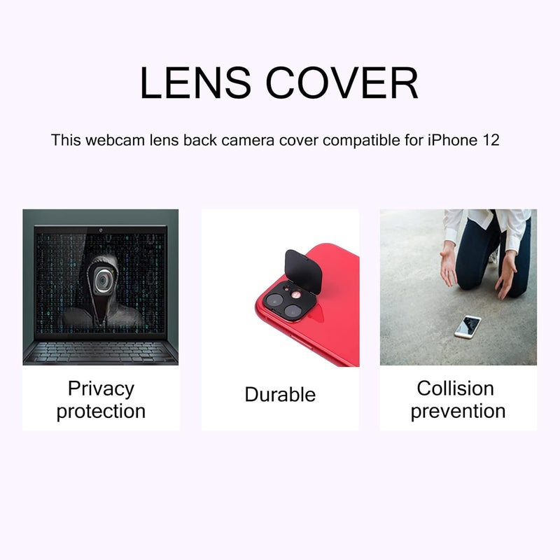 EYSOFT Phone Camera Lens Cover Compatible for iPhone 12,Camera Lens Protector to Protect Privacy and Security,Strong Adhesive,2 Pack - Image 2